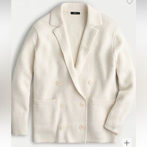J. Crew Double-breasted sweater-blazer in Warm Ivory Size XXS
